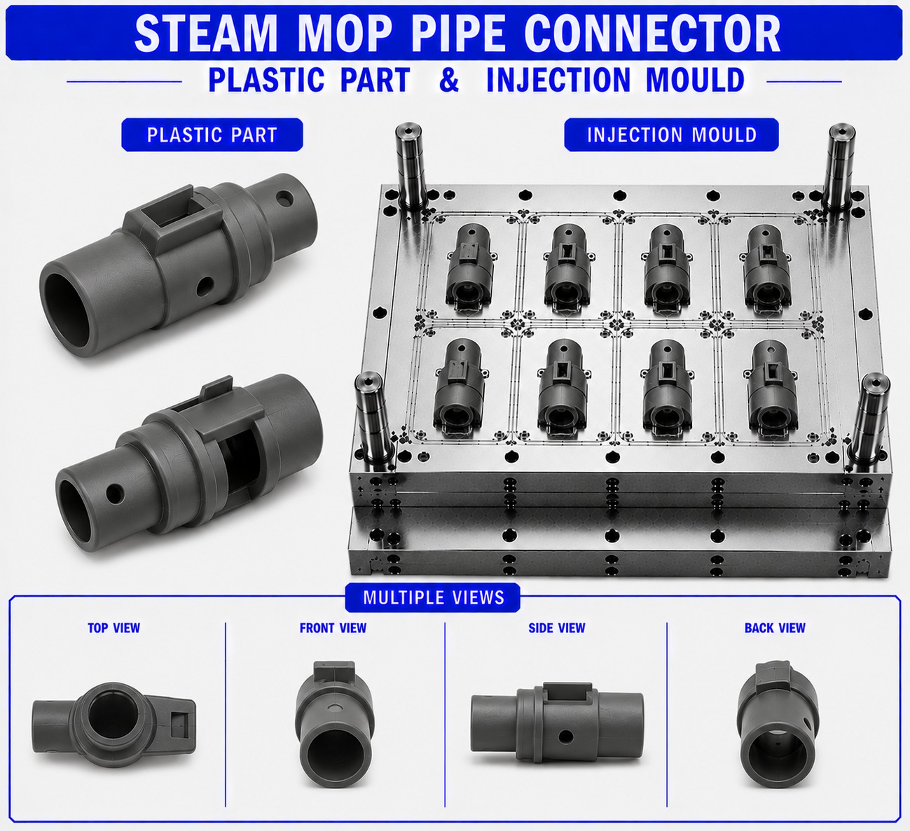 Steam Mop Plastic Pipe Connector Mould and Moulding Service